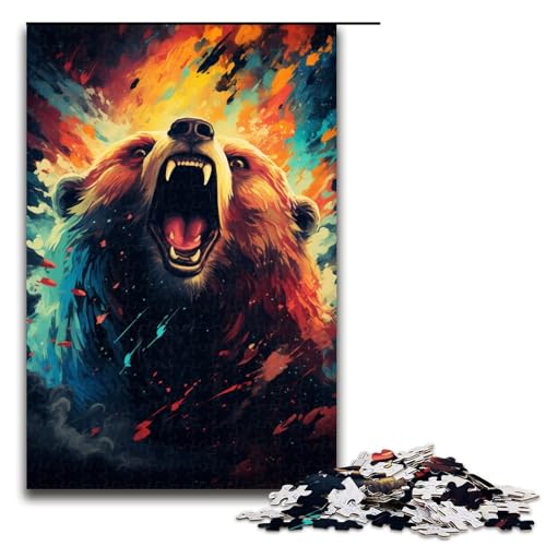 1000 teiliges Puzzle für Erwachsene Malen bunter Bär Puzzle für Erwachsene Holzpuzzle anspruchsvolles Spiel 75 x 50 cm 1000 teiliges Puzzle für Erwachsene Malen bunter Bär Puzzle für Erwachsene Holzpuzzle anspruchsvolles Spiel 75 x 50 cm von QSYFNBZL