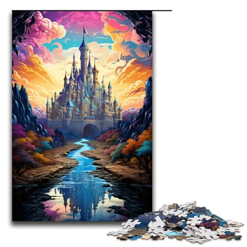 1000 teiliges Puzzle für Erwachsene Malen buntes Waldschloss Puzzle Denksportaufgabe Weihnachts und Geburtstagsgeschenke 75 x 50 cm von QSYFNBZL