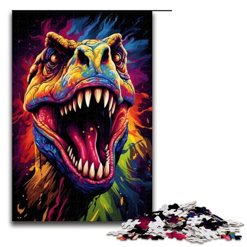 1000 teiliges Puzzle für Erwachsene Malen farbenfrohe Kunst Dinosaurier Puzzles für Erwachsene Holzpuzzle anspruchsvolles Spiel 75 x 50 cm 1000 teiliges Puzzle für Erwachsene Malen farbenfrohe Kunst Dinosaurier Puzzles für Erwachsene Holzpuzzle anspruchsvolles Spiel 75 x 50 cm von QSYFNBZL