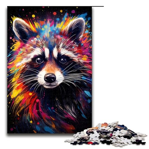 1000 teiliges Puzzle für Erwachsene Malen farbenfrohes Waschbär Kunstpuzzle Familienunterhaltungsspielzeug einzigartige Heimdekoration und Geschenke 75 x 50 cm 1000 teiliges Puzzle für Erwachsene Malen farbenfrohes Waschbär Kunstpuzzle Familienunterhaltungsspielzeug einzigartige Heimdekoration und Geschenke 75 x 50 cm von QSYFNBZL