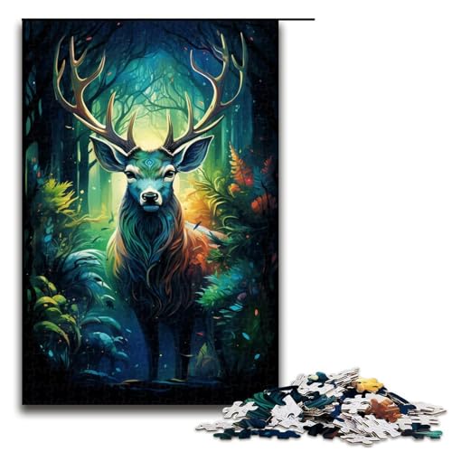 1000 teiliges Puzzle für Erwachsene Malen farbenfrohes magisches Hirsch Puzzle für Erwachsene Holzpuzzle anspruchsvolles Spiel 75 x 50 cm 1000 teiliges Puzzle für Erwachsene Malen farbenfrohes magisches Hirsch Puzzle für Erwachsene Holzpuzzle anspruchsvolles Spiel 75 x 50 cm von QSYFNBZL