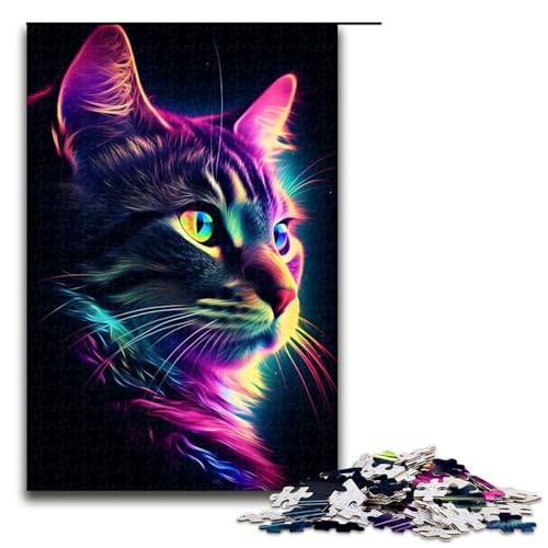 1000 teiliges Puzzle für Erwachsene Neonkatze Puzzle für Erwachsene Holzpuzzle anspruchsvolles Spiel 75 x 50 cm 1000 teiliges Puzzle für Erwachsene Neonkatze Puzzle für Erwachsene Holzpuzzle anspruchsvolles Spiel 75 x 50 cm von QSYFNBZL