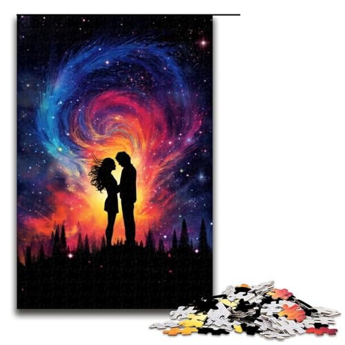 1000 teiliges Puzzle für Erwachsene Paar unter dem Sternenhimmel Denksportaufgabe Weihnachts und Geburtstagsgeschenke 75 x 50 cm von QSYFNBZL