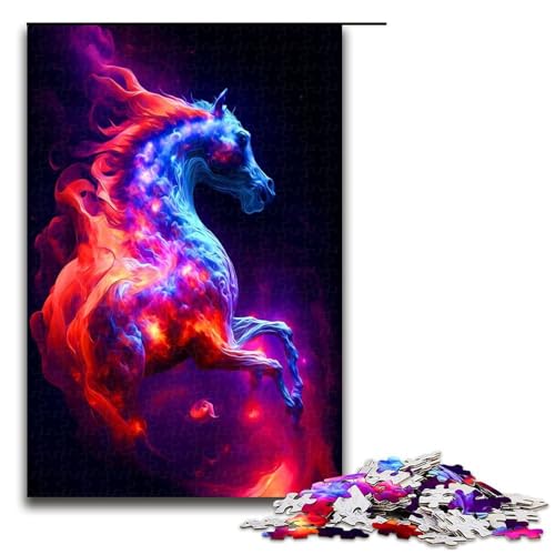 1000 teiliges Puzzle für Erwachsene Pferde Puzzle für Erwachsene Holzpuzzle anspruchsvolles Spiel 75 x 50 cm von QSYFNBZL