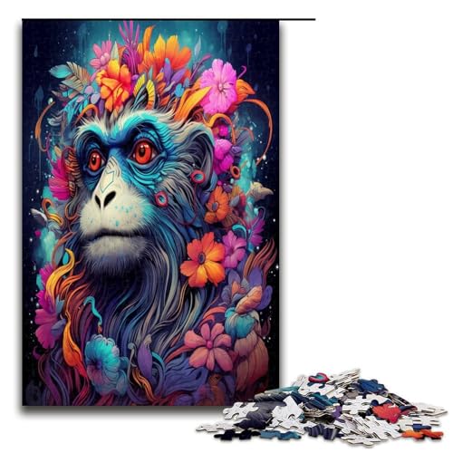 1000 teiliges Puzzle für Erwachsene Psychedelic Monkey Puzzle Hands on Spiel 1000 Teile von QSYFNBZL