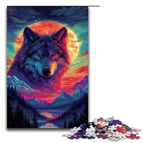 1000 teiliges Puzzle für Erwachsene Psychedelic Wolf Puzzle Hands on Spiel 1000 Teile von QSYFNBZL