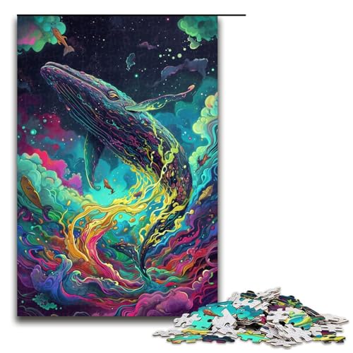 1000 teiliges Puzzle für Erwachsene Psychedelisches buntes Wal Puzzle für Kinder Holzpuzzle Lernspiel für Erwachsene 75 x 50 cm 1000 teiliges Puzzle für Erwachsene Psychedelisches buntes Wal Puzzle für Kinder Holzpuzzle Lernspiel für Erwachsene 75 x 50 cm von QSYFNBZL
