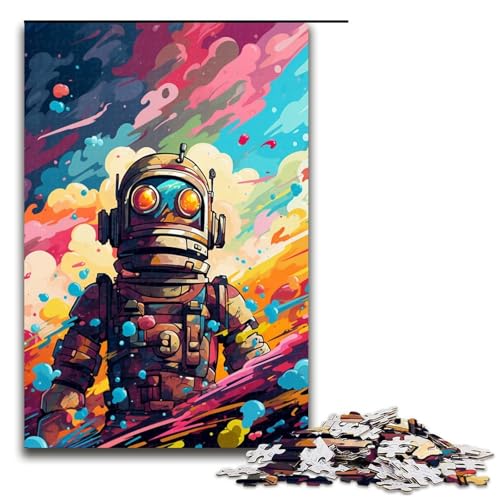 1000 teiliges Puzzle für Erwachsene Puzzle Roboter von Splatters Viele Dicke Bunte Wolken am Himmel Puzzle Wanddekoration Stressabbau 75 x 50 cm von QSYFNBZL