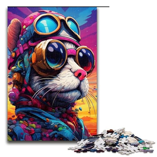 1000 teiliges Puzzle für Erwachsene Puzzle Roboterratte von SplattersLots of Thick Coloured Clouds Puzzle Wanddekoration Stressabbau 75 x 50 cm von QSYFNBZL