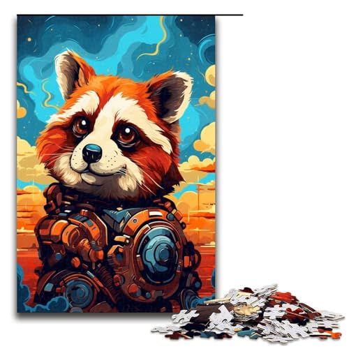 1000 teiliges Puzzle für Erwachsene Puzzleroboter Roter Panda von SplattersLots Dickes farbiges Puzzle Wanddekoration Stressabbau 75 x 50 cm von QSYFNBZL