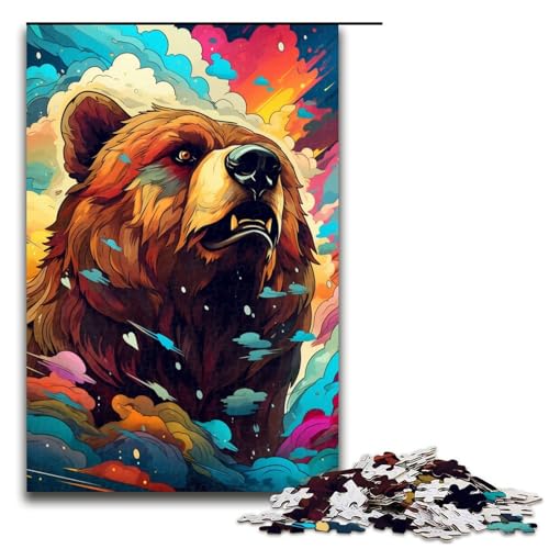 1000 teiliges Puzzle für Erwachsene Roboter Braunbär von SplattersLots Dickes buntes Puzzle für Kinder Holzpuzzle Lernspiel für Erwachsene 75 x 50 cm von QSYFNBZL