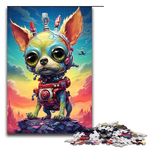 1000 teiliges Puzzle für Erwachsene Roboter Chihuahua von SplattersLots Dicke farbige Puzzles für Erwachsene Holzpuzzle anspruchsvolles Spiel 75 x 50 cm 1000 teiliges Puzzle für Erwachsene Roboter Chihuahua von SplattersLots Dicke farbige Puzzles für Erwachsene Holzpuzzle anspruchsvolles Spiel 75 x 50 cm von QSYFNBZL