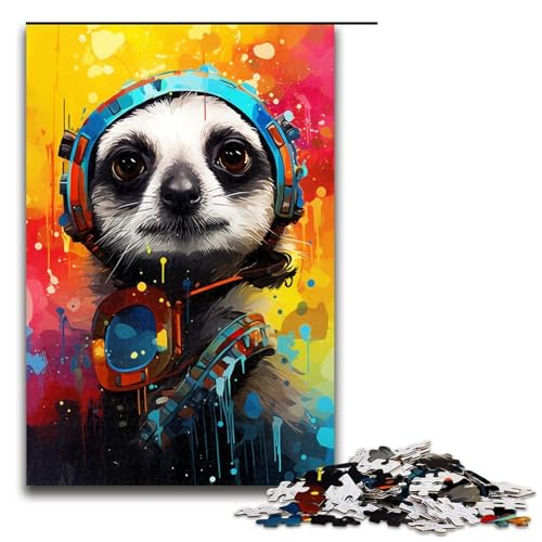 1000 teiliges Puzzle für Erwachsene Roboter Erdmännchen von SplattersLots Dickes buntes Puzzle für Kinder Holzpuzzle Lernspiel für Erwachsene 75 x 50 cm von QSYFNBZL