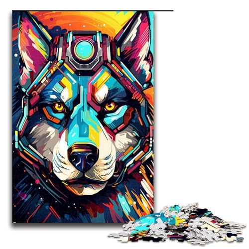 1000 teiliges Puzzle für Erwachsene Roboter Husky von SplattersLots Dicke farbige Wolken Lernpuzzle Lernspiel für Geburtstag Weihnachten 75 x 50 cm von QSYFNBZL