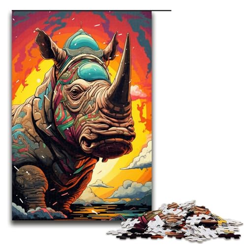 1000 teiliges Puzzle für Erwachsene Roboter Nashorn von SplattersLots Dickes farbiges Puzzle für Lernspiele Herausforderungen Spielzeug Kunstwerke Geschenke 1000 Teile von QSYFNBZL
