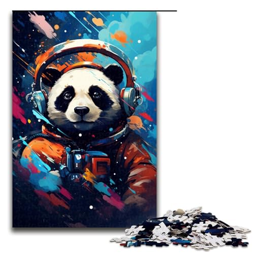 1000 teiliges Puzzle für Erwachsene Roboter Panda von SplattersLots Dickes farbiges Wolken Spaß Puzzle für die ganze Familie mit passendem Poster und Quizblatt 75 x 50 cm von QSYFNBZL