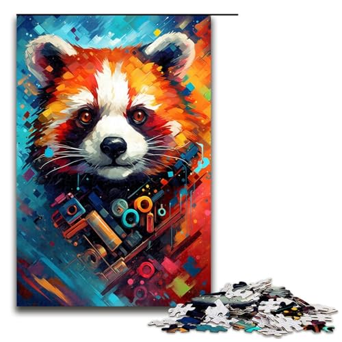 1000 teiliges Puzzle für Erwachsene Roboter Roter Panda von SplattersLots Dickes farbiges Puzzle Denksportaufgabe Weihnachts und Geburtstagsgeschenk 75 x 50 cm von QSYFNBZL