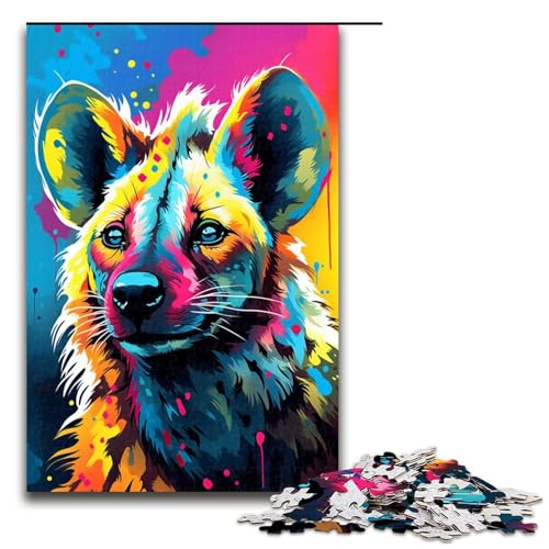 1000 teiliges Puzzle für Erwachsene Roboter afrikanische Hyäne von SplattersLots Dicke Farben dekomprimierend intellektuelles Lernspielzeug Geschenkideen 75 x 50 cm von QSYFNBZL