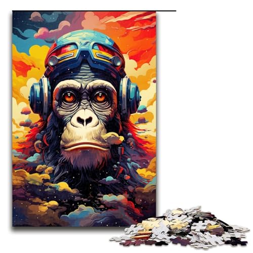 1000 teiliges Puzzle für Erwachsene Roboteraffe von SplattersLots Dicke Bunte Farbspiel Puzzles ganze Familie 75 x 50 cm von QSYFNBZL