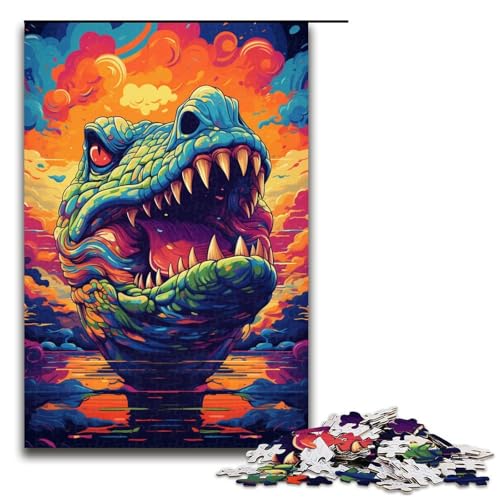 1000 teiliges Puzzle für Erwachsene Roboterkrokodile von SplattersLots Dicke farbige Puzzles für Erwachsene Holzpuzzle anspruchsvolles Spiel 75 x 50 cm von QSYFNBZL