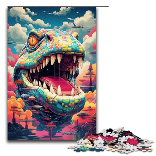 1000 teiliges Puzzle für Erwachsene Roboterkrokodile von SplattersLots Dickes farbiges Puzzle für Lernspiele Herausforderungen Spielzeug Kunstwerke Geschenke 75 x 50 cm von QSYFNBZL