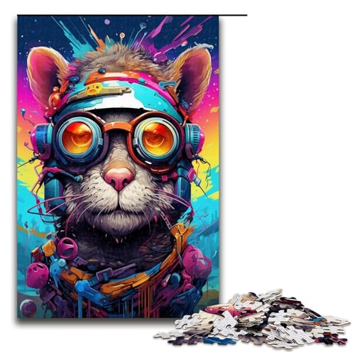 1000 teiliges Puzzle für Erwachsene Roboterratte von SplattersLots of Thick Coloured Clouds Familienspaß Puzzle mit passendem Poster und Quizblatt 75 x 50 cm von QSYFNBZL