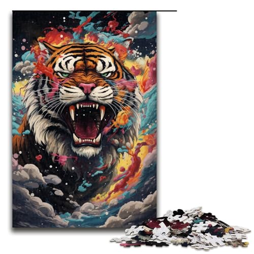 1000 teiliges Puzzle für Erwachsene Robotertiger von SplattersLots Dicke farbige Wolken Puzzles für Erwachsene Holzpuzzle anspruchsvolles Spiel 1000 Teile von QSYFNBZL
