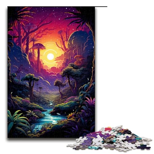 1000 teiliges Puzzle für Erwachsene Sonnenuntergangsdschungel Puzzle für Erwachsene Holzpuzzle anspruchsvolles Spiel 75 x 50 cm 1000 teiliges Puzzle für Erwachsene Sonnenuntergangsdschungel Puzzle für Erwachsene Holzpuzzle anspruchsvolles Spiel 75 x 50 cm von QSYFNBZL