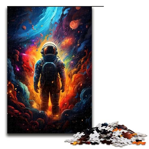 1000 teiliges Puzzle für Erwachsene Spacenaut_buntes Lernpuzzle Lernspiel für Geburtstag Weihnachten 75x50cm von QSYFNBZL