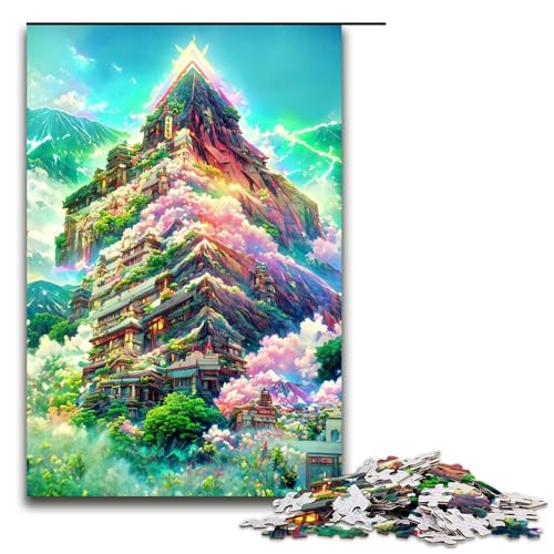 1000 teiliges Puzzle für Erwachsene Stadt in den Bergen Familienaktivität Puzzle Familienspiel Stressabbau schwieriges Herausforderungspuzzle 75 x 50 cm von QSYFNBZL