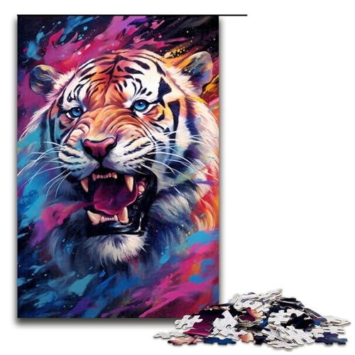 1000 teiliges Puzzle für Erwachsene Straßen Graffiti buntes Tiger Puzzle für Kinder Holzpuzzle Lernspiel für Erwachsene 75 x 50 cm 1000 teiliges Puzzle für Erwachsene Straßen Graffiti buntes Tiger Puzzle für Kinder Holzpuzzle Lernspiel für Erwachsene 75 x 50 cm von QSYFNBZL