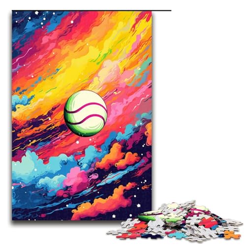 1000 teiliges Puzzle für Erwachsene Tennisball von SplattersLots Dickes farbiges Wolken Puzzle für Lernspiele Herausforderung Spielzeug Kunstwerk Geschenk 1000 Teile von QSYFNBZL