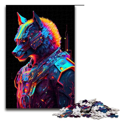 1000 teiliges Puzzle für Erwachsene Wolf Cyber Puzzle anspruchsvolles Spiel EIN Kunstwerk geeignet für Jugendliche ab 14 Jahren 75 x 50 cm von QSYFNBZL