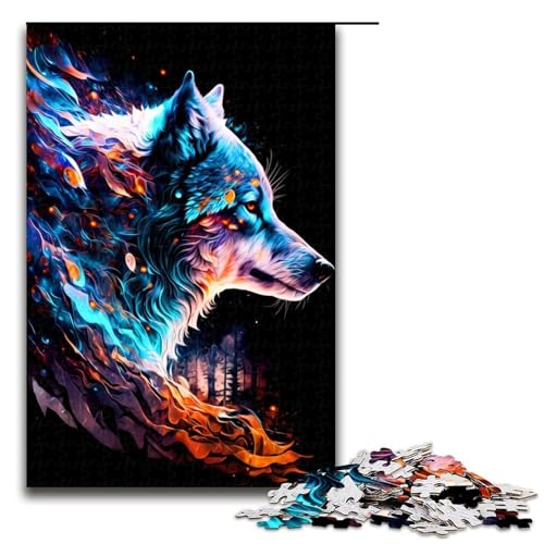 1000 teiliges Puzzle für Erwachsene Wolf Puzzles für Erwachsene Holzpuzzle anspruchsvolles Spiel 75 x 50 cm von QSYFNBZL