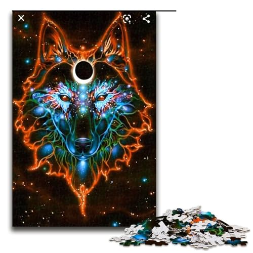1000 teiliges Puzzle für Erwachsene Wolf Puzzles für Erwachsene Holzpuzzle anspruchsvolles Spiel 75 x 50 cm von QSYFNBZL