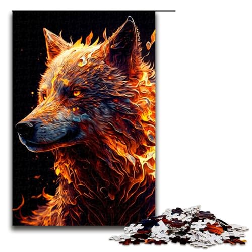 1000 teiliges Puzzle für Erwachsene Wolf Puzzles für Erwachsene Holzpuzzle anspruchsvolles Spiel 75 x 50 cm von QSYFNBZL