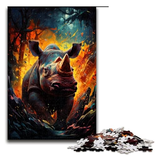 1000 teiliges Puzzle für Erwachsene Zeichnungstier Nashorn Puzzles für Erwachsene Holzpuzzle anspruchsvolles Spiel 75 x 50 cm 1000 teiliges Puzzle für Erwachsene Zeichnungstier Nashorn Puzzles für Erwachsene Holzpuzzle anspruchsvolles Spiel 75 x 50 cm von QSYFNBZL