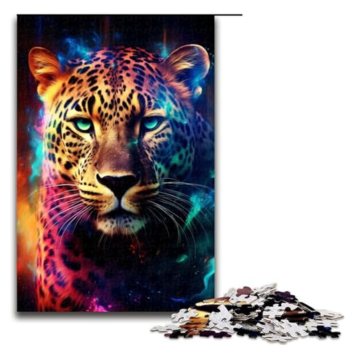 1000 teiliges Puzzle für Erwachsene bunter Leopard Puzzle für Lernspiele Herausforderung Spielzeug Kunstwerk Geschenk 75 x 50 cm von QSYFNBZL