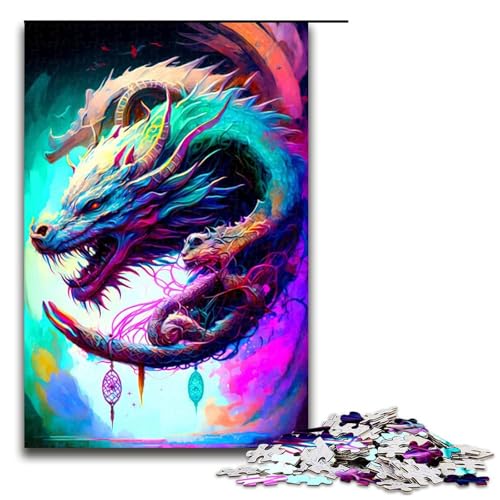 1000 teiliges Puzzle für Erwachsene buntes Drachen Puzzle für Erwachsene Holzpuzzle anspruchsvolles Spiel 75 x 50 cm 1000 teiliges Puzzle für Erwachsene buntes Drachen Puzzle für Erwachsene Holzpuzzle anspruchsvolles Spiel 75 x 50 cm von QSYFNBZL