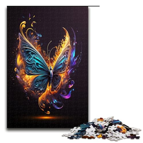 1000 teiliges Puzzle für Erwachsene buntes Schmetterlingspuzzle praktisches Spiel 75 x 50 cm von QSYFNBZL