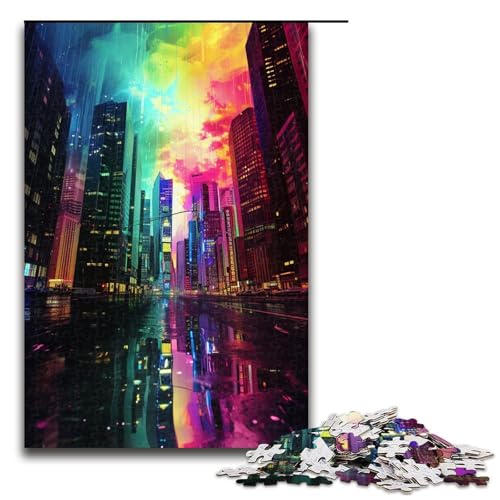 1000 teiliges Puzzle für Erwachsene buntes Stadt Puzzle für Lernspiele Herausforderung Spielzeug Kunstwerk Geschenk 1000 PCS von QSYFNBZL