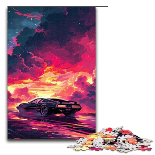 1000 teiliges Puzzle für Erwachsene buntes klassisches Sportwagen Puzzle Wanddekoration geeignet für die Schreibtischdekoration 1000 PCS von QSYFNBZL