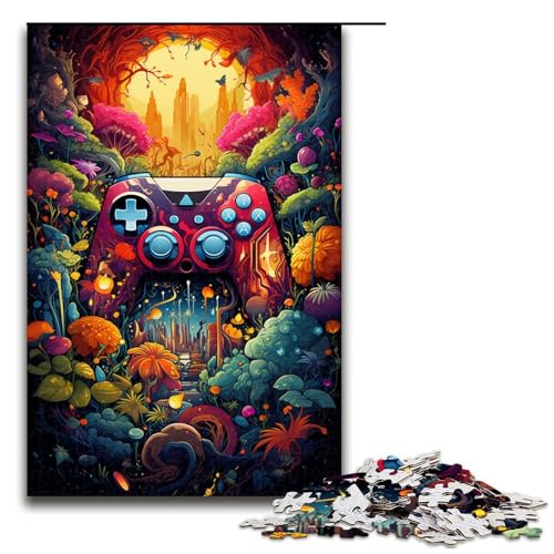 1000 teiliges Puzzle für Erwachsene buntes psychedelisches Game Controller Puzzle für Kinder Holzpuzzle Lernspiel für Erwachsene 75 x 50 cm von QSYFNBZL