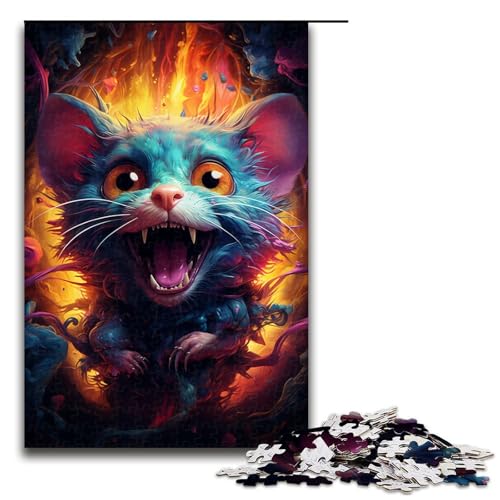 1000 teiliges Puzzle für Erwachsene buntes psychedelisches Maus Puzzlespiel perfekte Dekoration für Teenager ab 14 Jahren 75 x 50 cm von QSYFNBZL