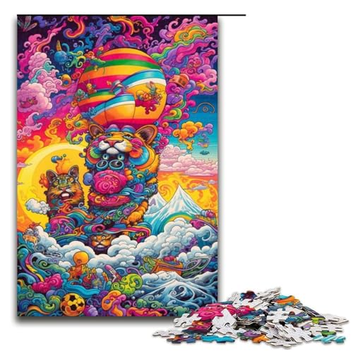 1000 teiliges Puzzle für Erwachsene buntes psychedelisches Monster Puzzle Wanddekoration Stressabbau 1000 PCS von QSYFNBZL