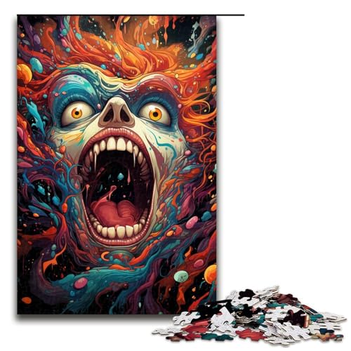 1000 teiliges Puzzle für Erwachsene buntes psychedelisches Monster Puzzle für Kinder Holzpuzzle Lernspiel für Erwachsene 75 x 50 cm 1000 teiliges Puzzle für Erwachsene buntes psychedelisches Monster Puzzle für Kinder Holzpuzzle Lernspiel für Erwachsene 75 x 50 cm von QSYFNBZL