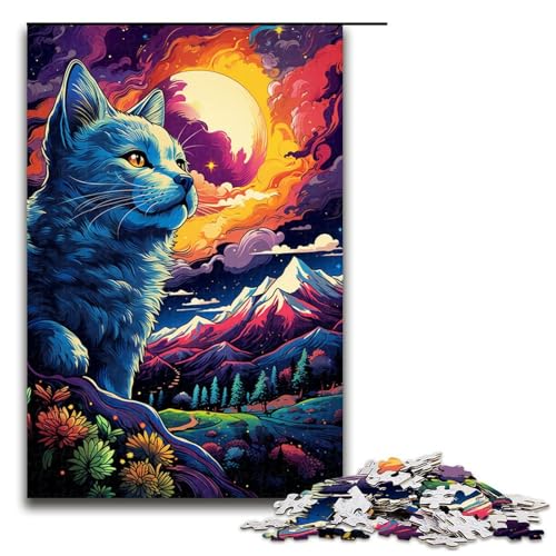 1000 teiliges Puzzle für Erwachsene buntes psychedelisches Mystery Katzen Puzzle für Kinder Holzpuzzle Lernspiel für Erwachsene 75 x 50 cm 1000 teiliges Puzzle für Erwachsene buntes psychedelisches Mystery Katzen Puzzle für Kinder Holzpuzzle Lernspiel für Erwachsene 75 x 50 cm von QSYFNBZL