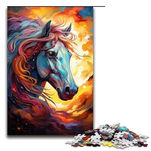 1000 teiliges Puzzle für Erwachsene buntes psychedelisches Pferdepuzzle für Kinder Holzpuzzle Lernspiel für Erwachsene 75 x 50 cm 1000 teiliges Puzzle für Erwachsene buntes psychedelisches Pferdepuzzle für Kinder Holzpuzzle Lernspiel für Erwachsene 75 x 50 cm von QSYFNBZL