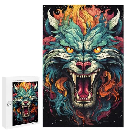 1000 teiliges Puzzle für Erwachsene buntes psychedelisches Tier Puzzle für Kinder Holzpuzzle Lernspiel für Erwachsene 75 x 50 cm 1000 teiliges Puzzle für Erwachsene buntes psychedelisches Tier Puzzle für Kinder Holzpuzzle Lernspiel für Erwachsene 75 x 50 cm von QSYFNBZL