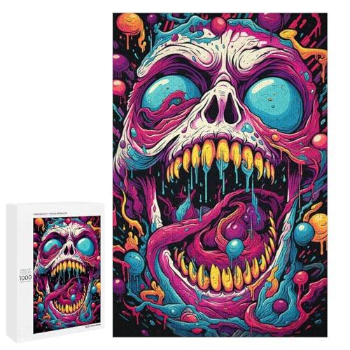 1000 teiliges Puzzle für Erwachsene buntes psychedelisches Totenkopf Puzzle für Kinder Holzpuzzle Lernspiel für Erwachsene 75 x 50 cm 1000 teiliges Puzzle für Erwachsene buntes psychedelisches Totenkopf Puzzle für Kinder Holzpuzzle Lernspiel für Erwachsene 75 x 50 cm von QSYFNBZL